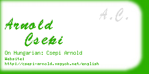 arnold csepi business card